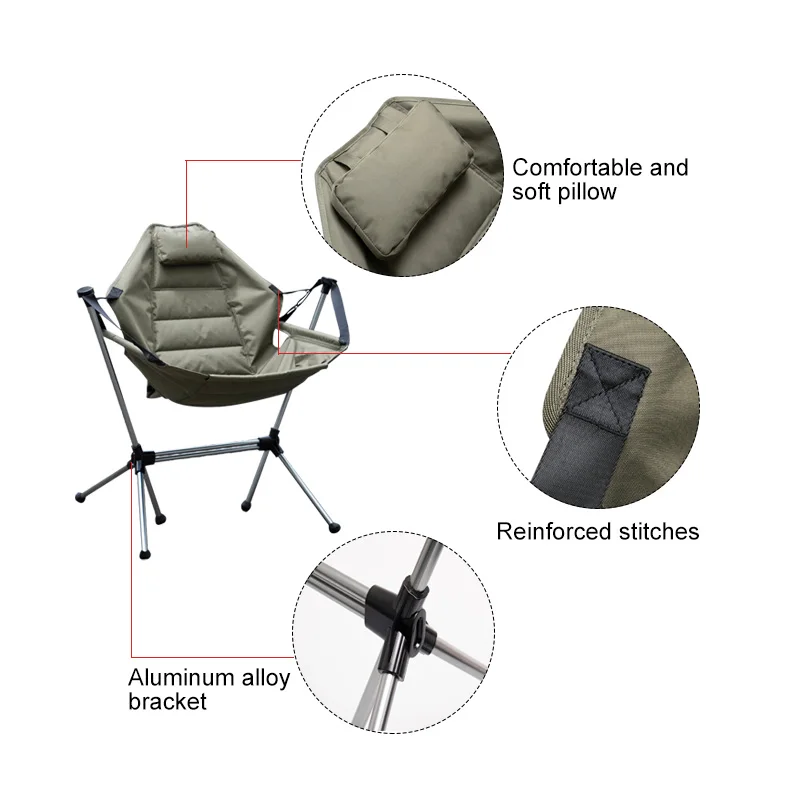 Wholesale Ultralight Portable Foldable Outdoor Hanging Garden Beach Camping Rocking Chair