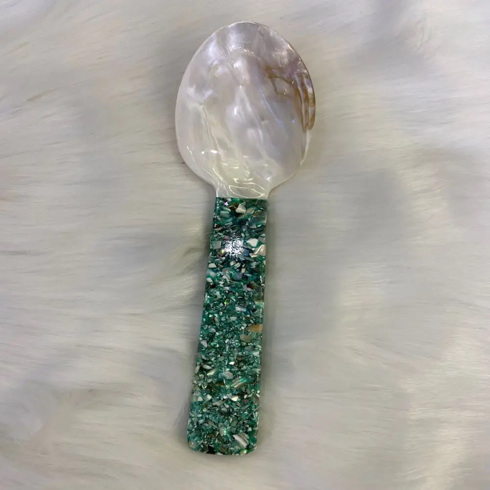 OEM Service 100% Natural Organic Biodegradable Seashell Mother of Pearl ladles With Size W 5cm Long  26cm
