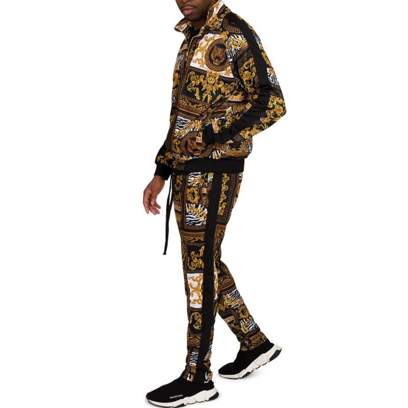 Latest 2024 Winter Sublimation Tracksuit custom logo men polyester tech fleece two piece tracksuit men Sublimation Tracksuit