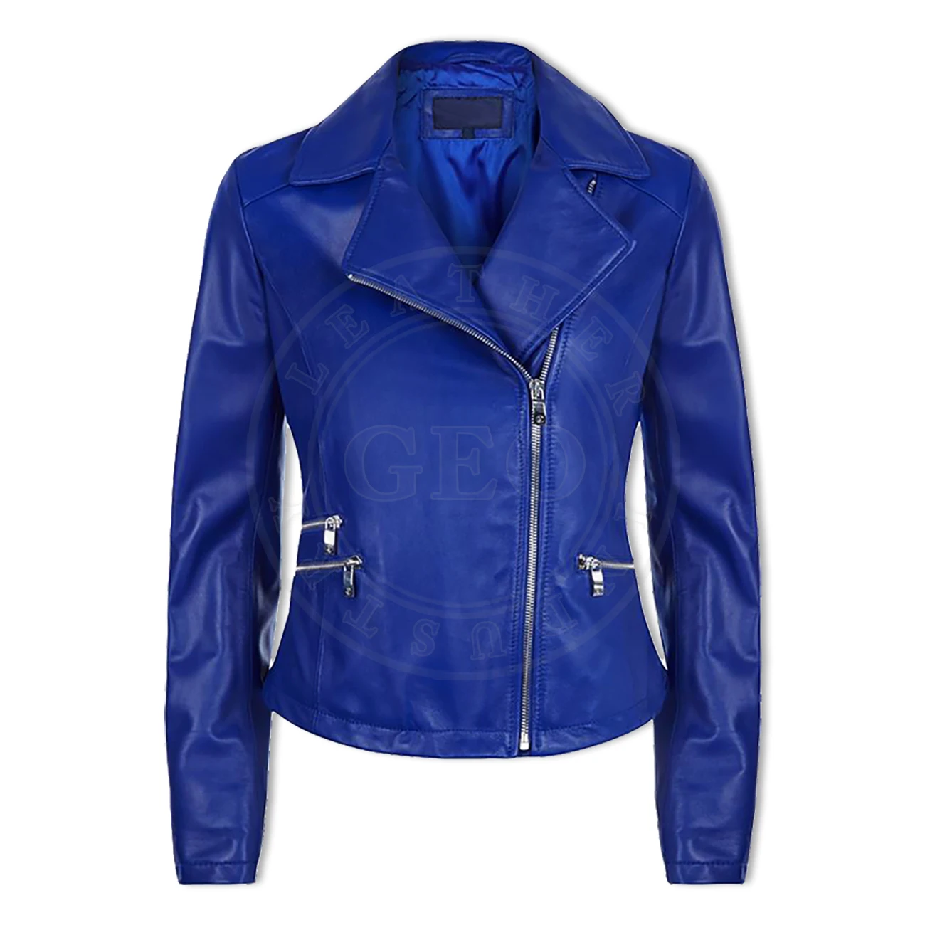 White Color Ladies Winter Fashion Leather Jackets