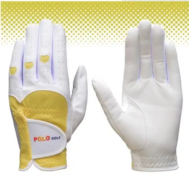 ODM Full Finger Green Golf Gloves Breathable Soft Leather and Fabric Quick Drying PU Manufactured for Sports Use durable
