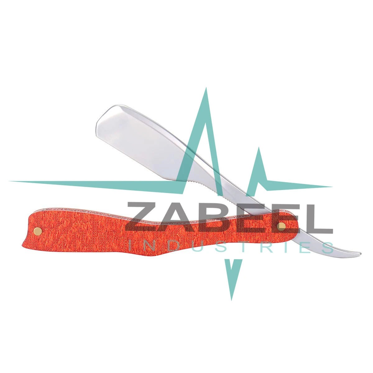 Straight Edge Razor Acrylic Scale with 10 Double Edge Blades Professional and Close Shaving By ZaBeel Industries