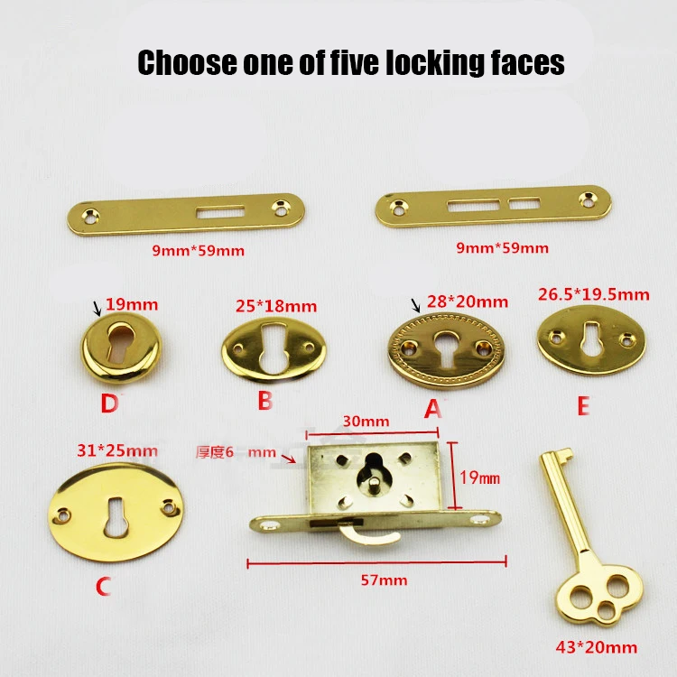 Cigar box cosmetic wooden box lock set Jewelry box key lock