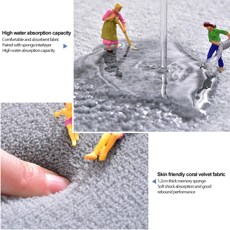 Living room bedroom mat non-slip waterproof engineering wood floor printing pattern