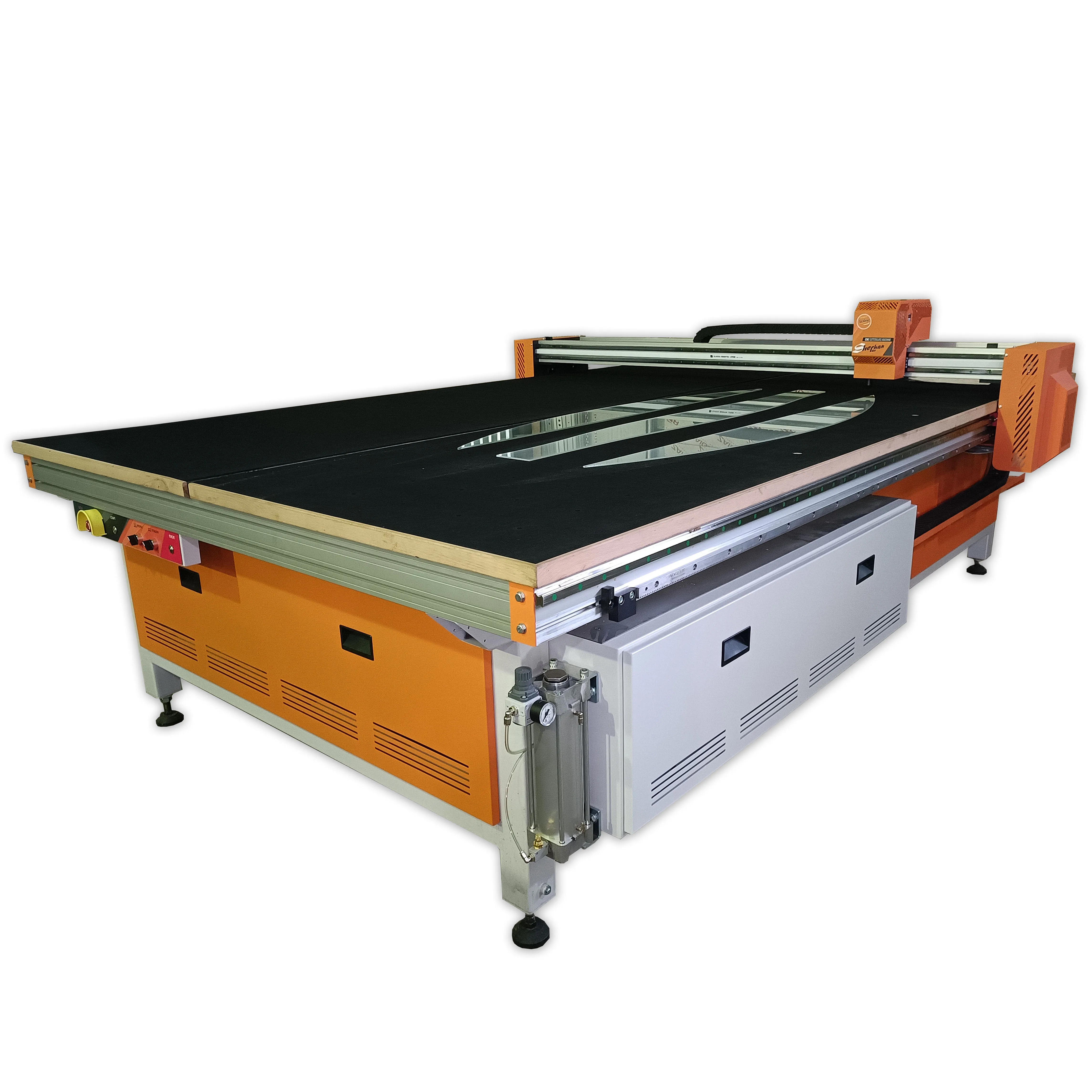Professional CNC glass cutting machine Sherhan 1828 equipment for linear and curved cutting of glass and mirror sheets