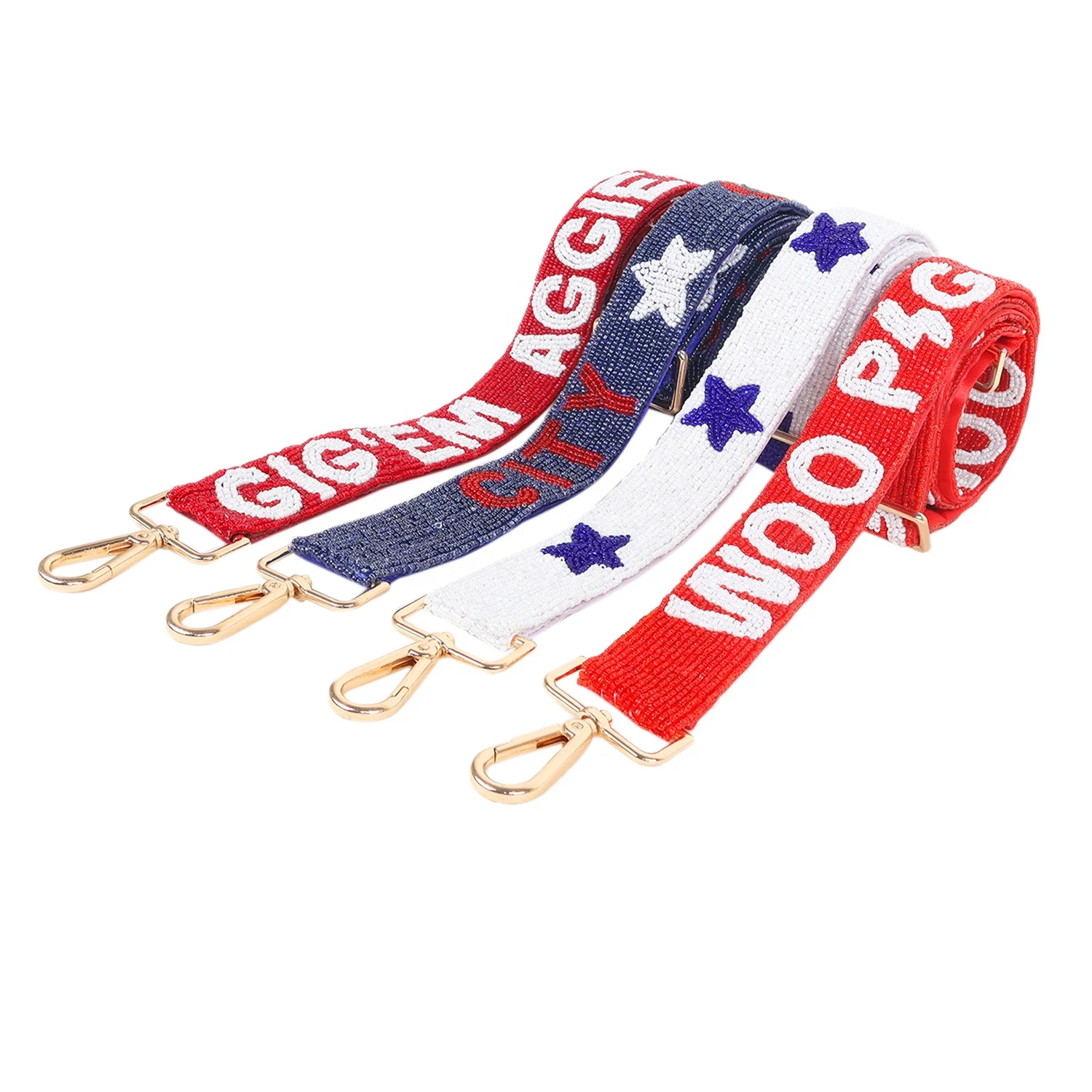 New Arrival Handmade Designer Ladies Beaded Mobile Phone Strap Seed Bead Guitar Strap Game Day Strap Clear Bag Strap Wholesale