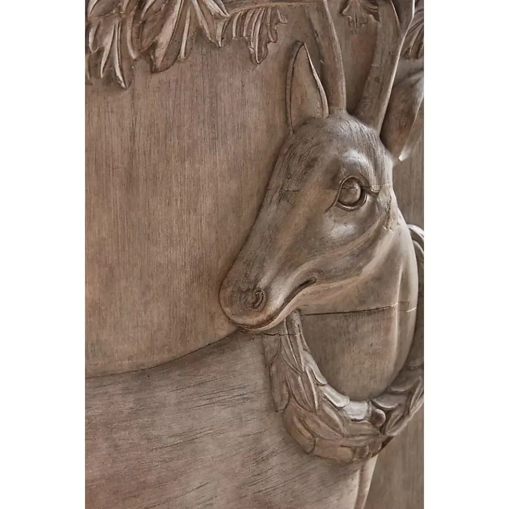 modern luxury vintage antique royal living room wooden carved handmade bird and trees hand carved land sky cabinet sideboard MAH