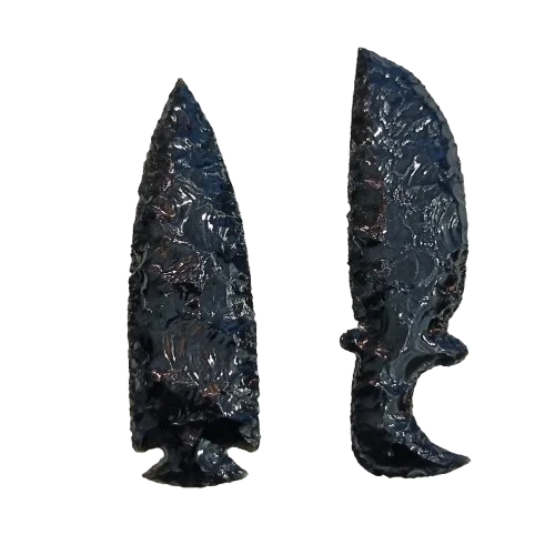Wholesale Natural Crystal New Black Obsidian     KNIFE Super Quality Quartz Agate Heart Carved Reiki Art Reiki