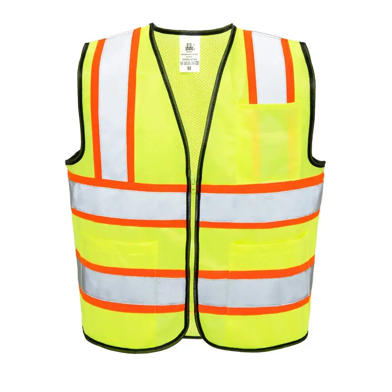 Multi-function Pockets Outdoor Engineering Clothing Mesh Multi-fold Reflective Vest Stripes Safety Vest