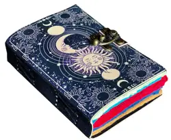New Design Sun & Moon Vintage Journal Leather Journal For Women Large Leather Journals Vintage Book Of Shadows Sketchbook