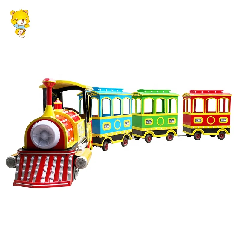 Shopping mall kiddie ride battery powered vintage  trackless train fiberglass train for sale