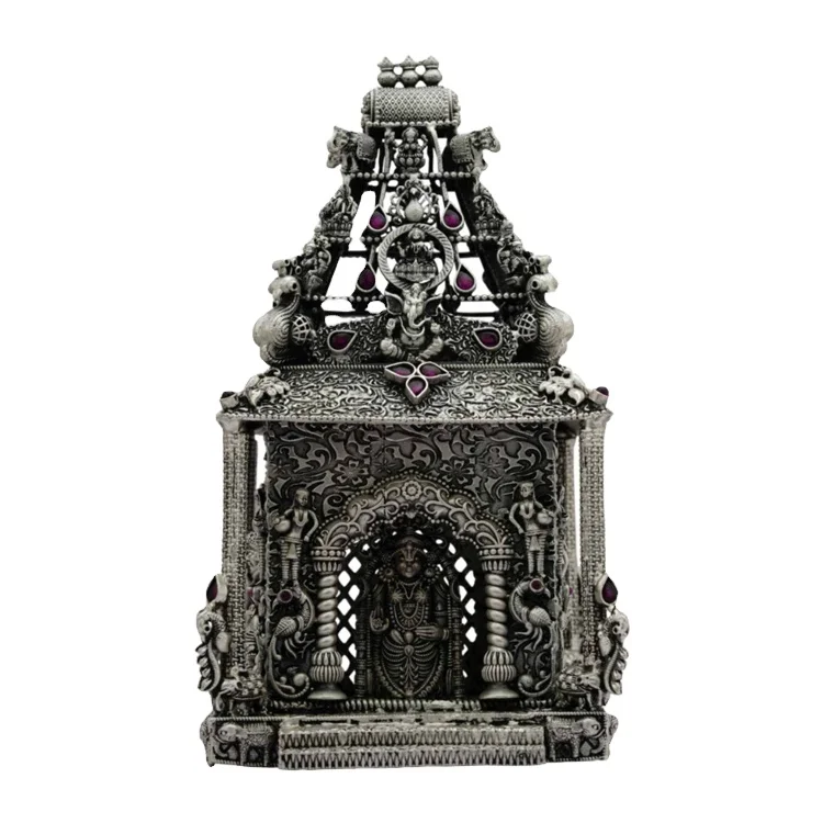 Religion Home Decor Metal Craft Oxidized Plated 925 Sterling Silver Traditional Small Venkateswara Temple  Idol at Factory Price