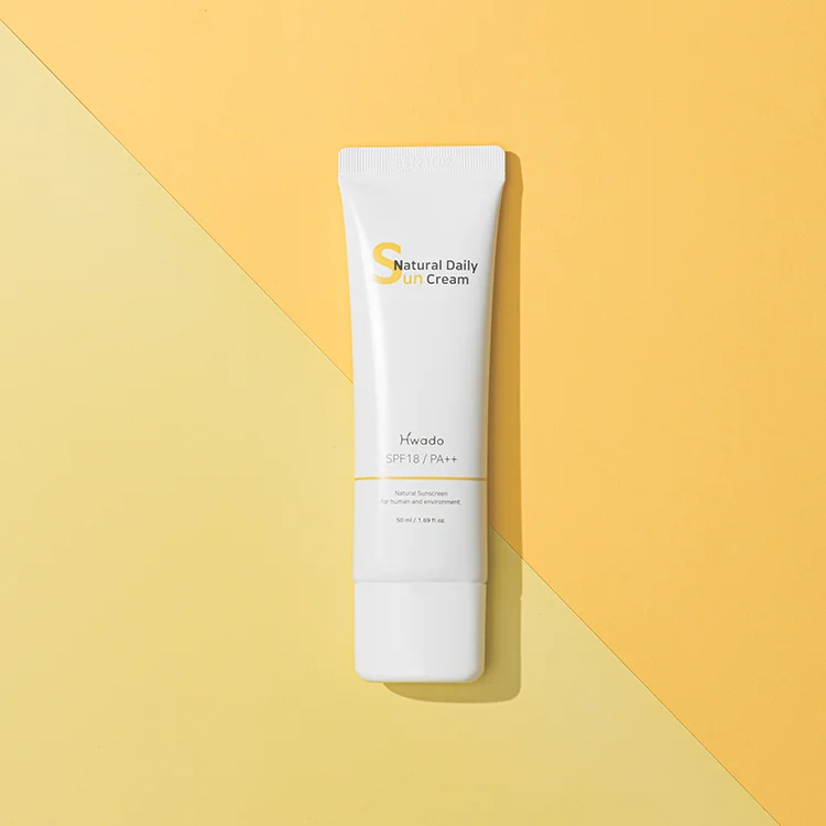 HWADO COSMETIC Natural Daily Suncream Slow Cosmetic 100% Natural Tea Ingredient BHC-S SPF18++ 95% UV Protection Korean Beauty