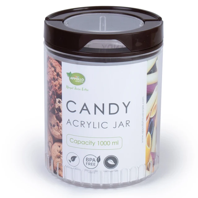Candy Acrylic Jar 6pc Gift Pack Bundle 1000ml, 800ml, 600ml Food Container Storage Bin Accessories