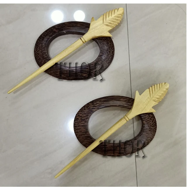 Set of tow Buns Holder Hair Styles Circle Hollow Accessories Metal Wood Hair Sticks for Long Hair Women