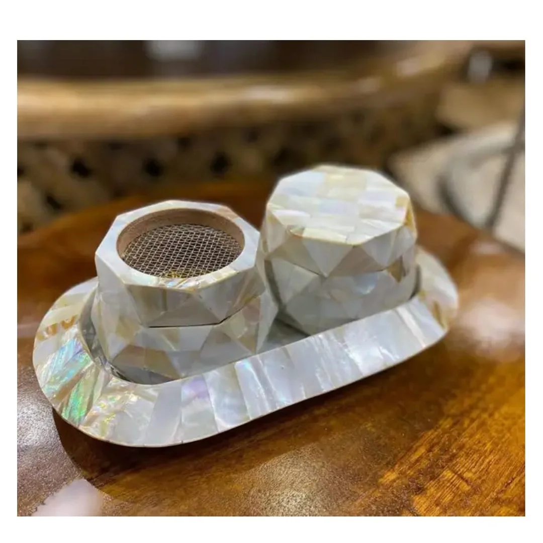 Mother Of Pearl Bakhoor Incense Burner Bone Inlay Ramadan with Tray and Box Burner Mubkhar Holder Mubkhar Oud Mabkhara Bakhoor