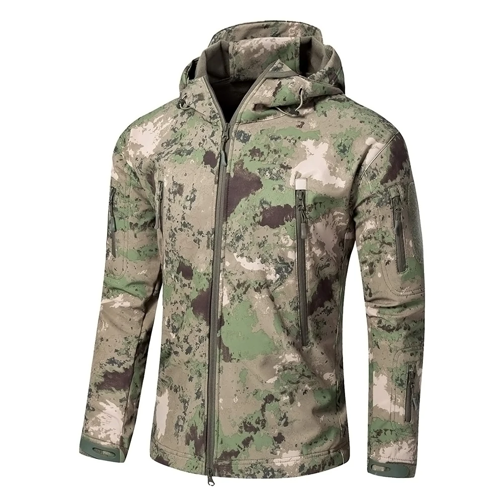 Professional Factory High Quality Custom Hunting Jacket for Duck Hunting/custom Camo Jacket for Men Soft Shell Fabric 20 Pcs