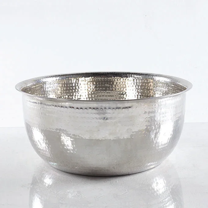 Luxury Large Metal Pedicure Bowls New Designer Pedicure Hammered Round Bowls Stainless Steel Pedicure bowl factory direct sale