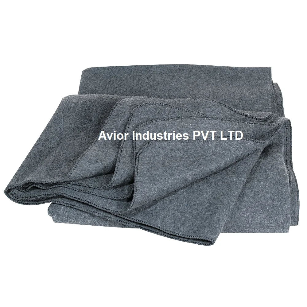 Avior 50% Wool Thermal Blankets Medium 150x200 cm Grey Plain Style Winter Season 20 Piece Pack with 500-800 GSM woven size