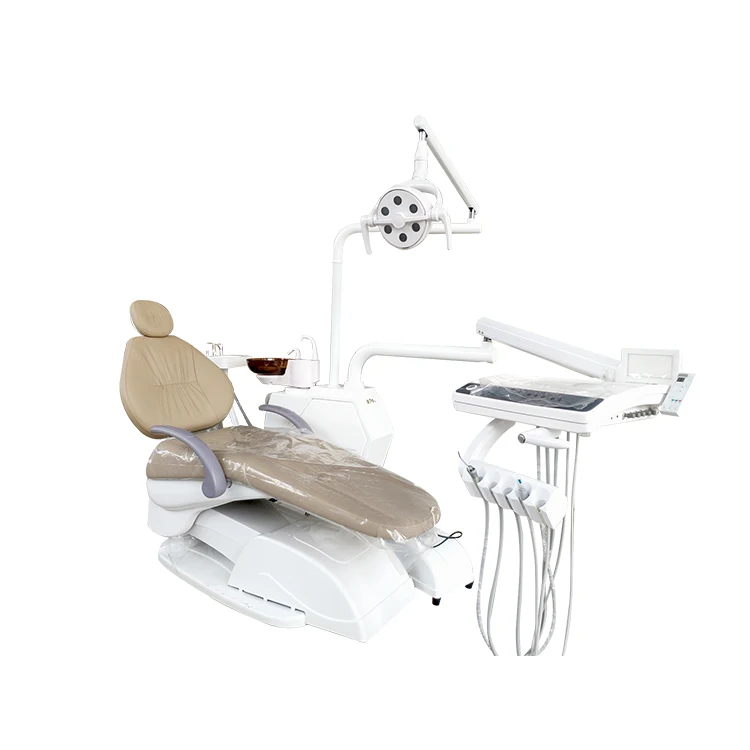 Dental chair for a dental clinic with dental chair air compressor
