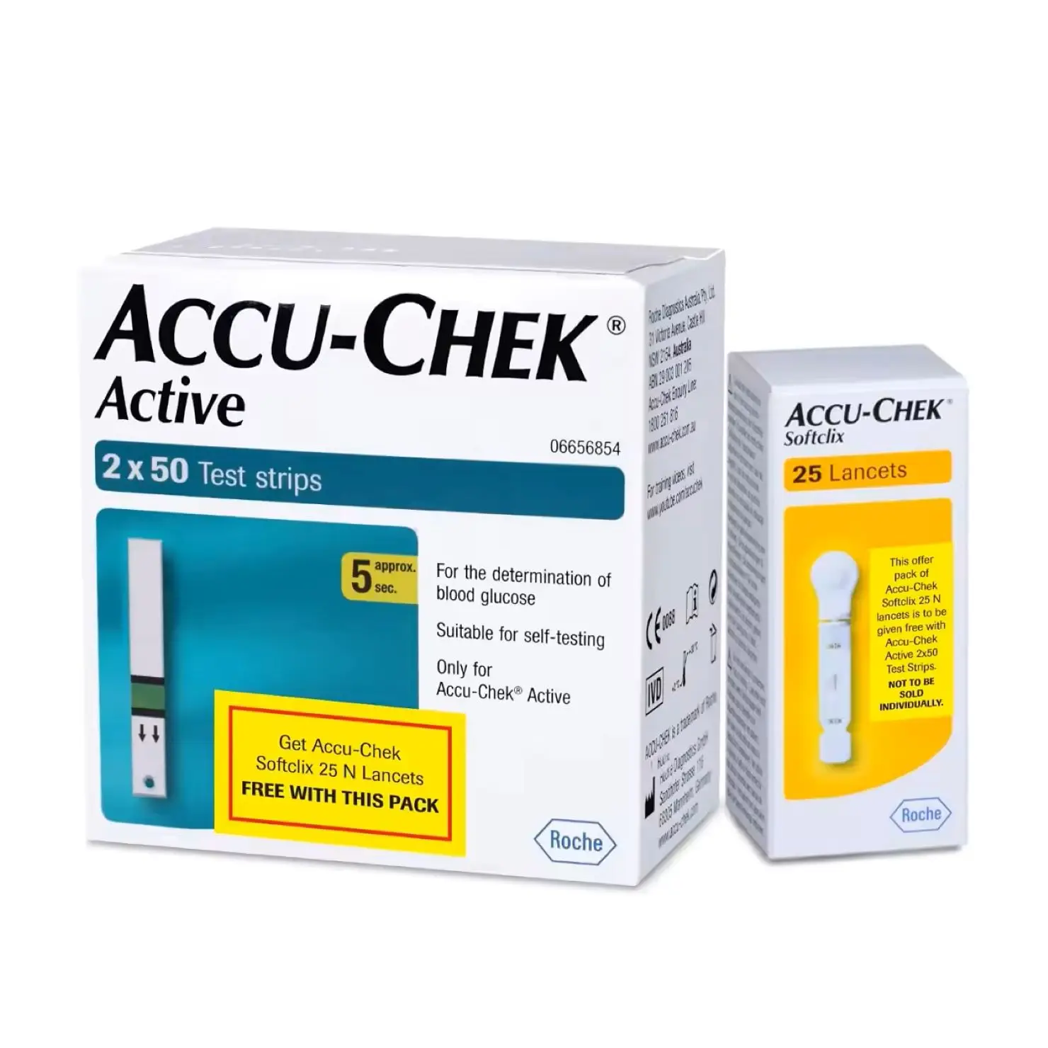 Accu-Chek Active 50 Test Strips and Lancets for blood Glucometer