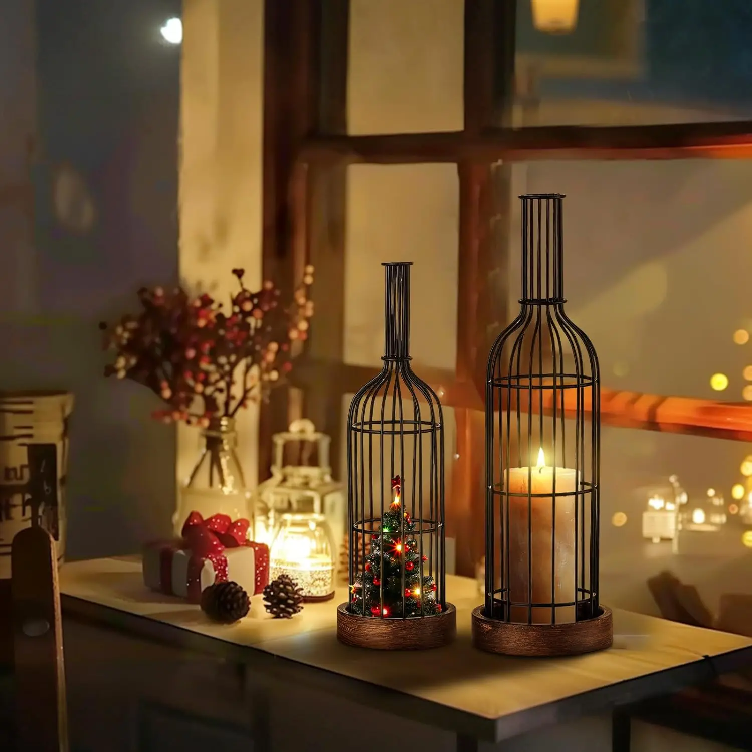 Hot Selling Christmas Wooden Candle Holders from India Best-Selling Christmas Candle Jars for Holiday Decorations Premium Wood