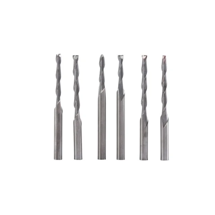 8mm Wood PVC Acrylic Computer Engraving Machine CNC Tool 2 Flutes Spiral Tungsten Steel Milling Cutter Customized OEM Drill Bits