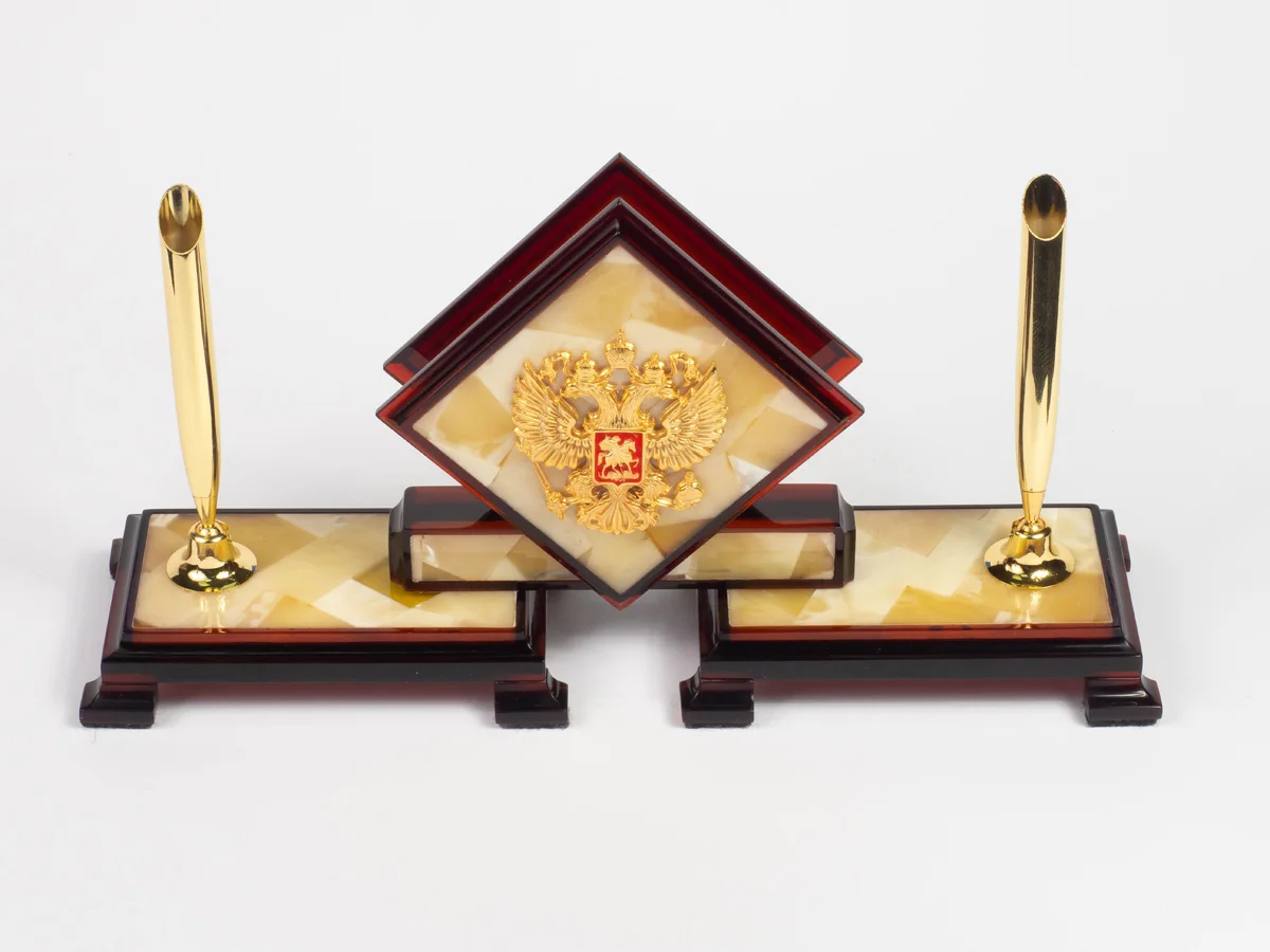 Stationery sets made of amber