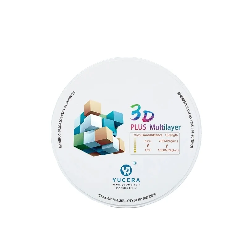 Yucera 3D Pro multilayer dental Ceramic Zirconia Block Dental Lab Super Translucency Dental Zirconia Disc