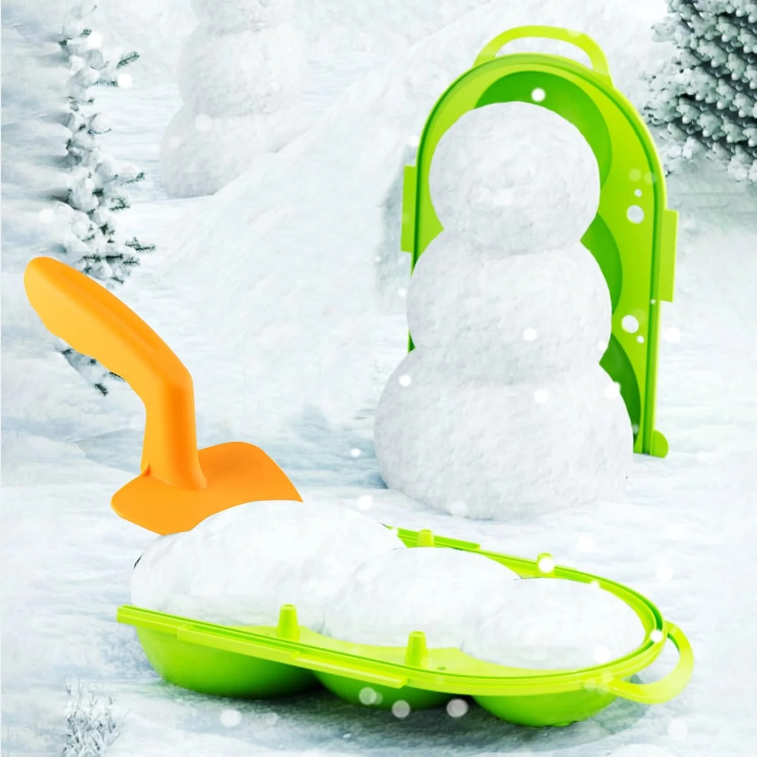 12PCS Snowball Maker Tool Winter Snow Toys Kit with Handle for Snow Ball Shapes Maker Fights Game for Kids Outdoor