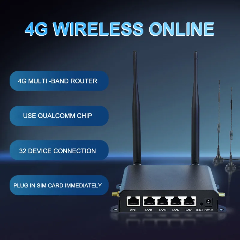 High-Speed 4G LTE Gaming Router Dual SIM Slots, Fast VPN, & External Antenna Ports and large area coverage with strong signal