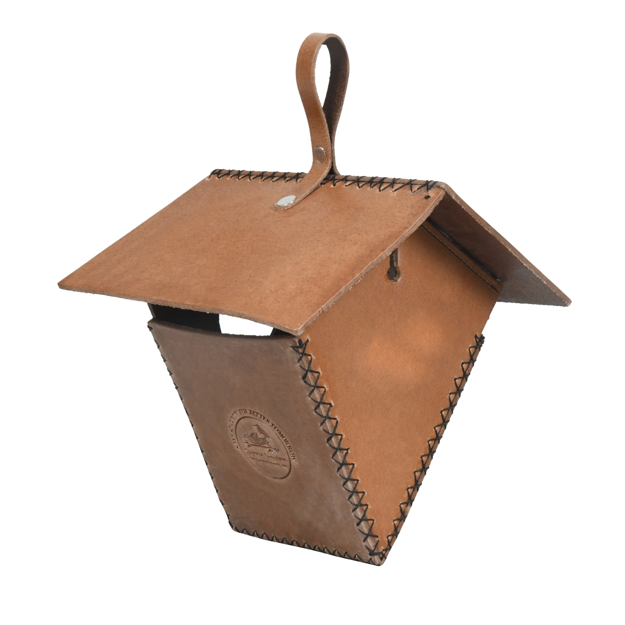 PET BIRD CARE ACCESSORIES LEATHER BIRD HOUSE NEST SHELTER OUTDOOR HANGING BIRD CAGE
