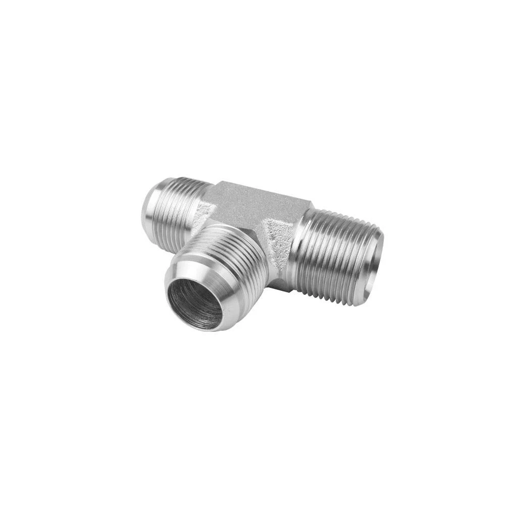 Chinese Brand Tee Type Stainless Steel Jic Male To Npt Male To Jic Male Thread Tee Hydraulic Hose Parts Adapters Fittings