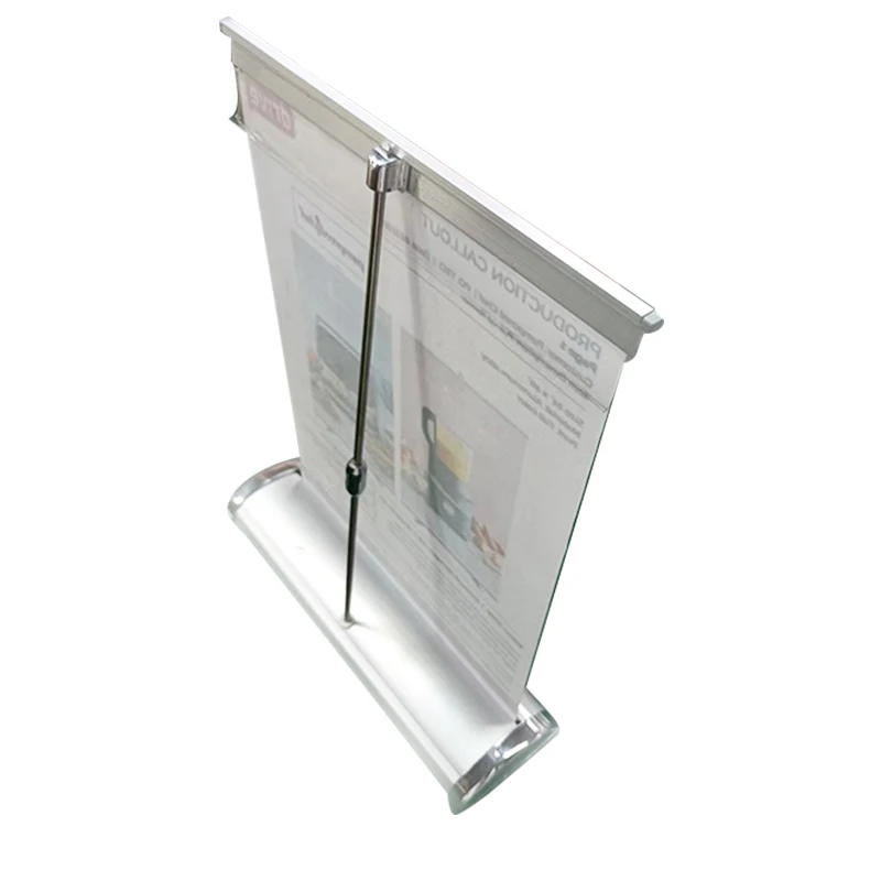 Factory Price Custom A4 Mini Table Top Roll up Display Banner Portable Aluminum Banner Stand for Advertising and Promotion