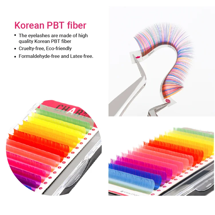 CharmLash Mixed Length Tray Natural Color Lash Extensions Colorful False Eyelashes Various Shades Colorful Eyelashes Wholesale
