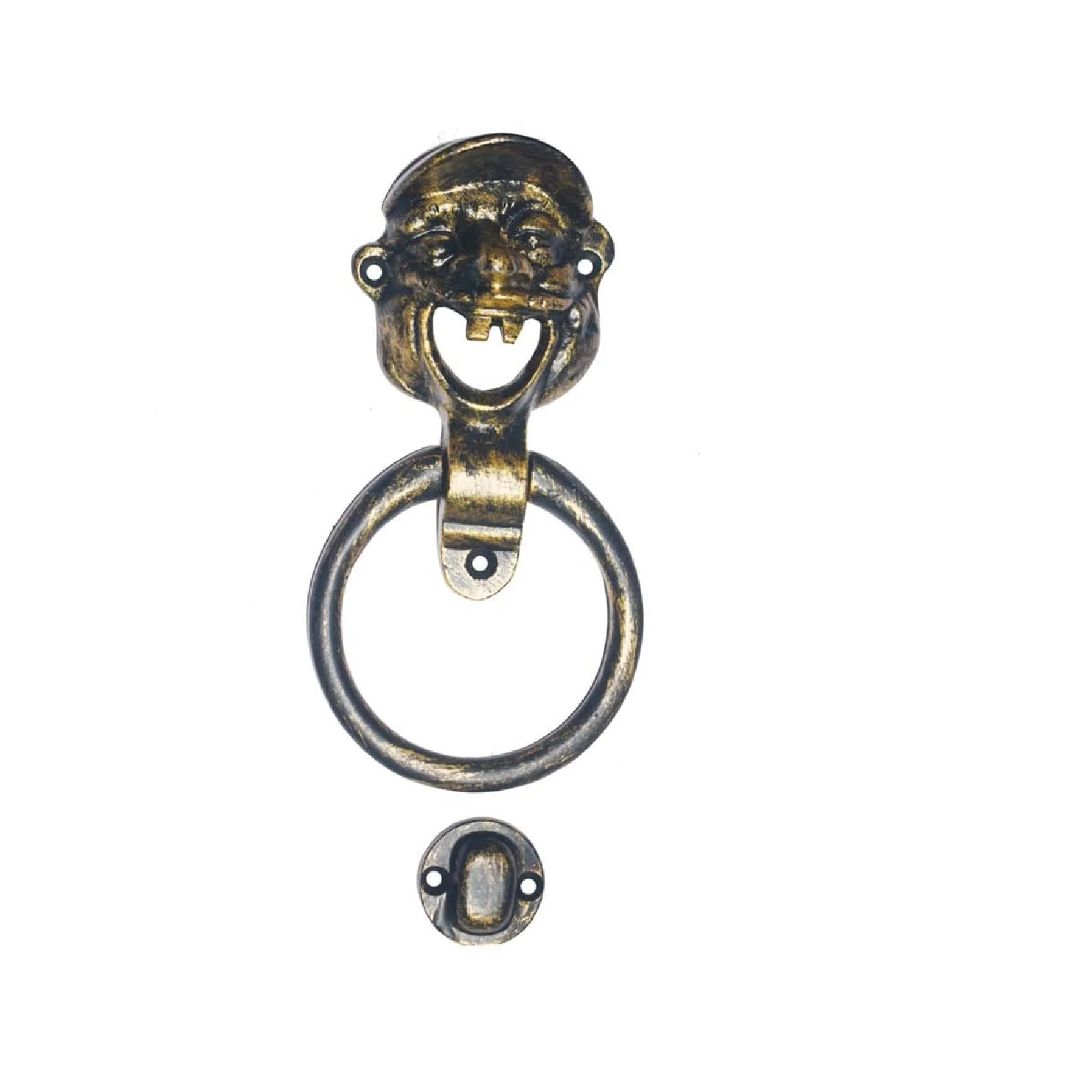 Metal Man Head Pull Handle Ring Door Knocker
