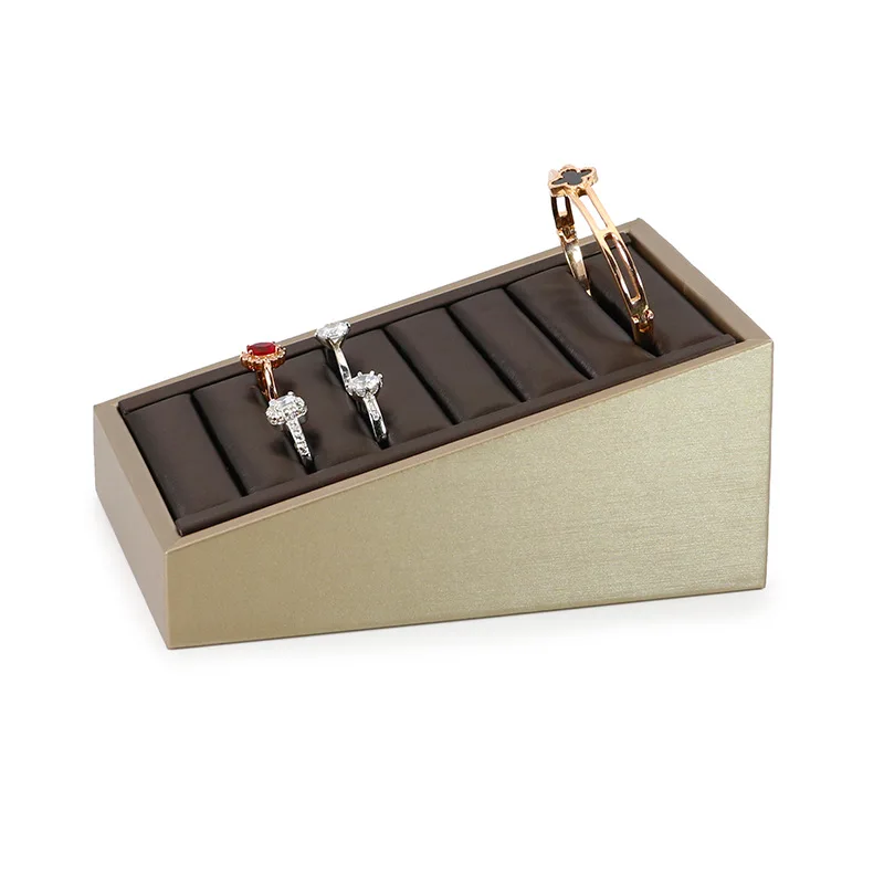 Suede Wooden Stackable Ladder Custom LOGO Paint Store Jewelry Display Ring Bracelet Holder