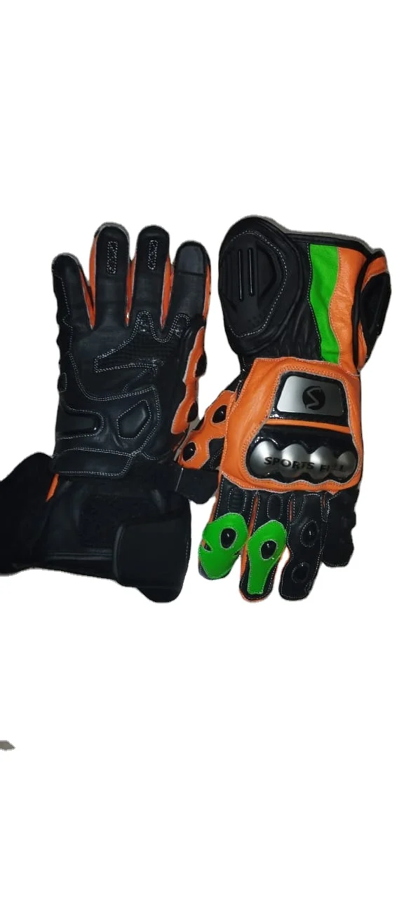 Best selling Men Leather Motorbike Gloves Plam Kangaroo  Leather Motorbike Gloves Low Price Men Motorbike Full Finguer Gloves