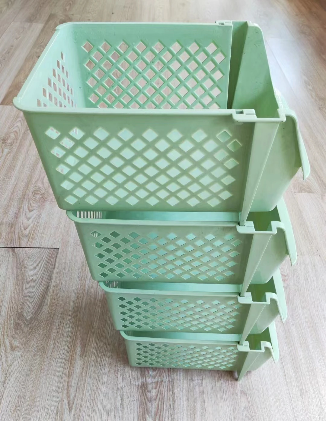 Second Hand Stackable Storage Basket Organizer Injection Mould Food Snacks Toys Toiletries Plastic Storage Bins Used Mold