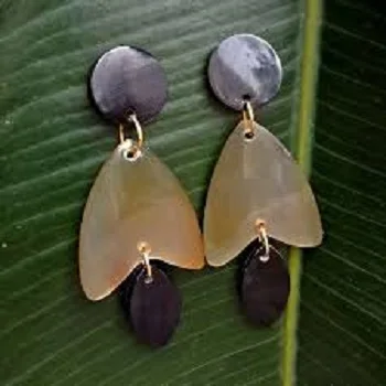 High-Quality Natural horn Earring for Woman earring Horn jewelry natural daily use Buffalo Eye wear customized size by gm impex