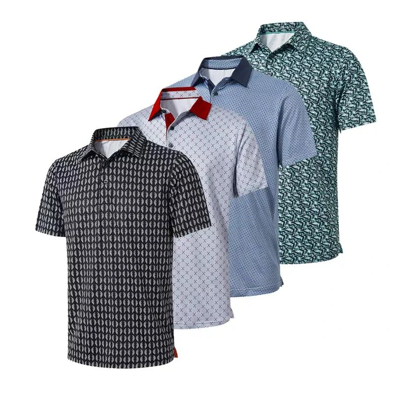 2023 men performance high quality logo custom sublimation printing polyester/spandex golf polo shirts short sleeve polo shirts