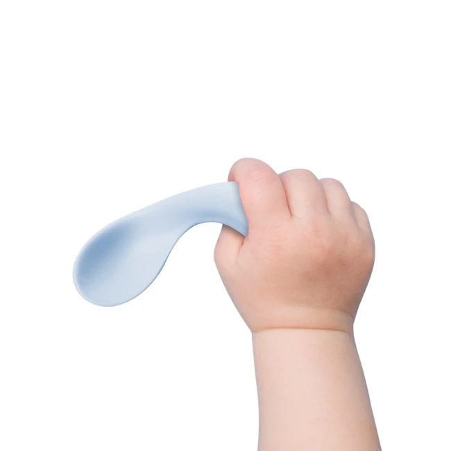 Baby Training Spoon Set (2 Pcs), BPA-Free PP Material Safe Curved Spoon, Helps Baby Learn to Grip and Feed Safe for Baby Weaning