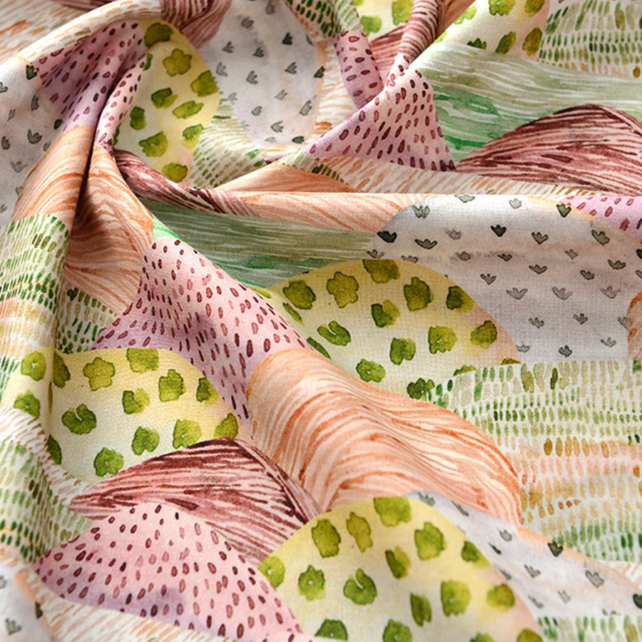 Blue Print Twill Cotton Fabric For Sewing Baby Bedding Dress Skirt DIY/Cushion/ Patchwork Cotton Material 50cmx160cm