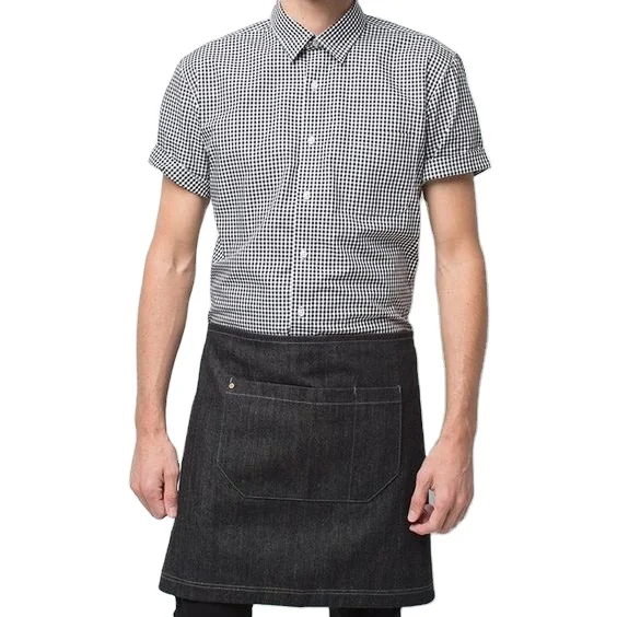 Waxed Canvas Half Apron for Women and Men Barista Waitress Bartender Apron With Pockets and Towel Holder Aprons