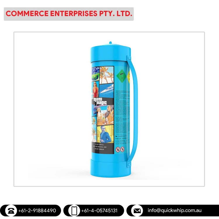 Latest Arrival Wholesale Selling 100% Carbon Steel 3.3L Miami Magic Brand Cream Charger Cylinders for Global Buyers