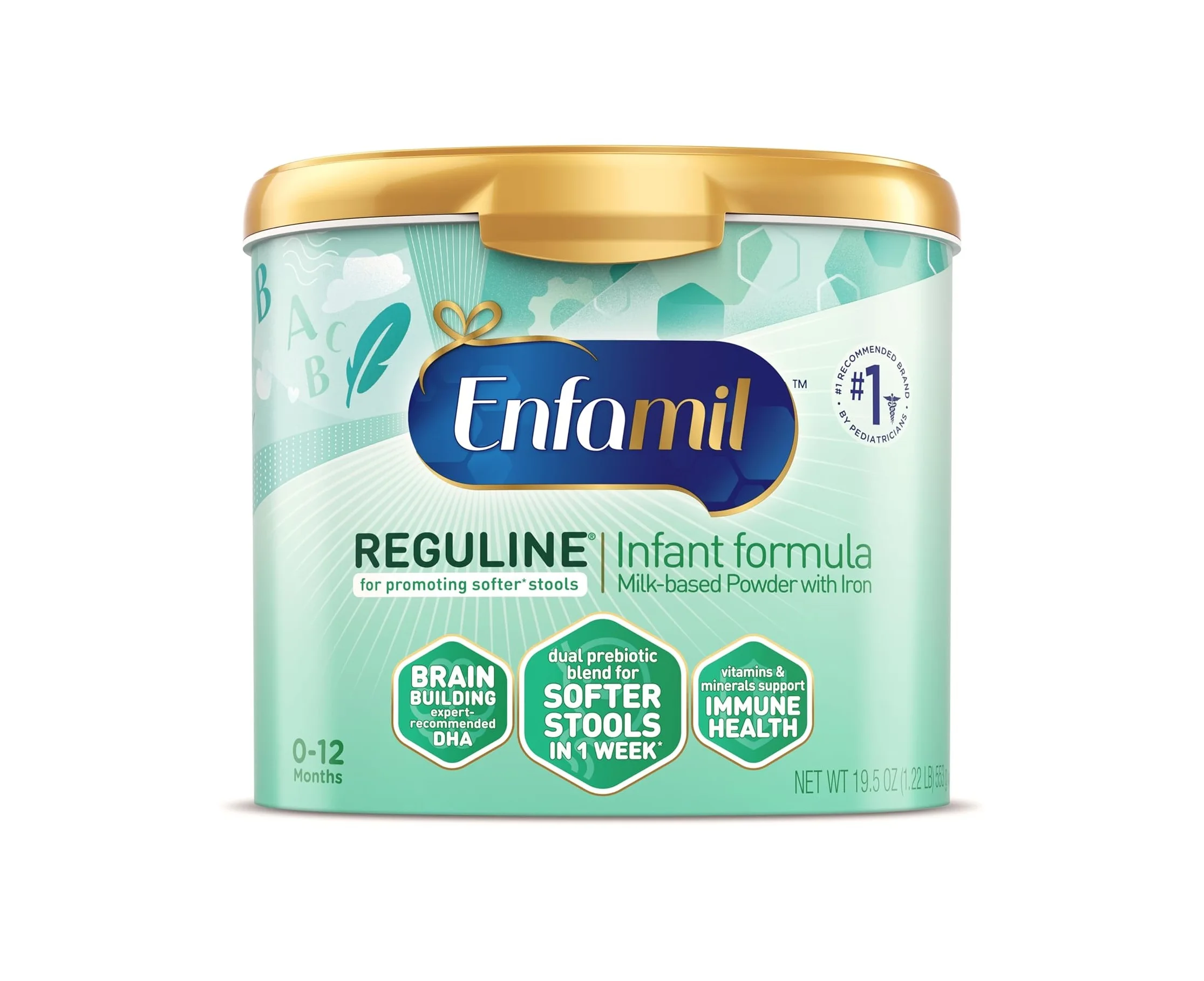 Детская смесь Enfamil Reguline детское питание на основе молока двойные пребиотики для мягкой многоразовой порошковой ванны 19 5 унций