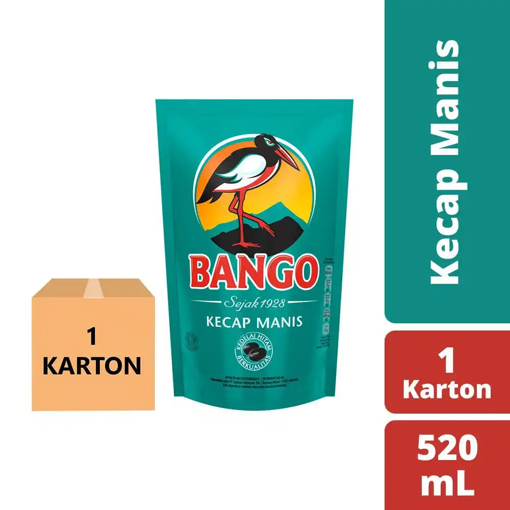 BangoSweet Soy Sauce 12 pouch x 520 ml Refill Condiment Seasoning Bumbu Kecap Manis Food Indonesia halal Darksauce