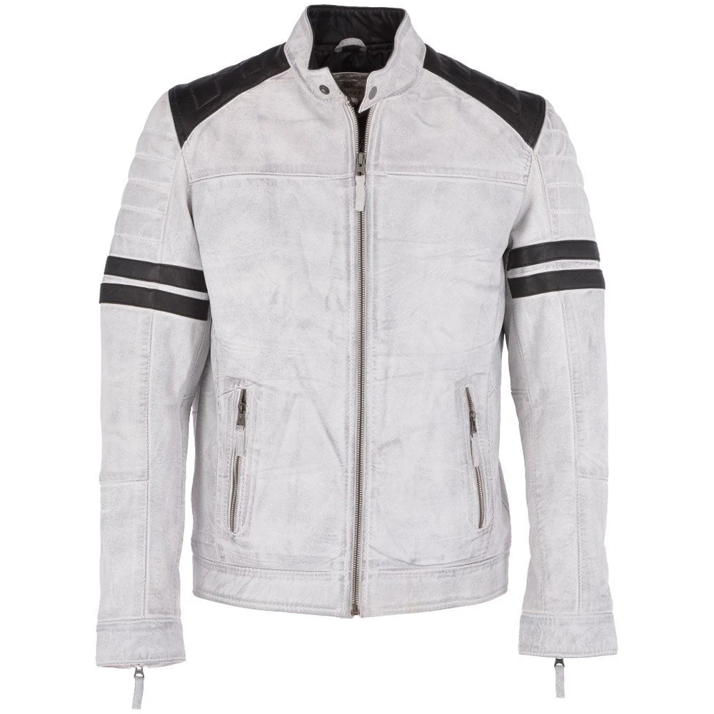 High Quality Winter Jacket For Men Street Fashion Zip Up with Genuine Leather and Down Fabric Design for Winter Adventures