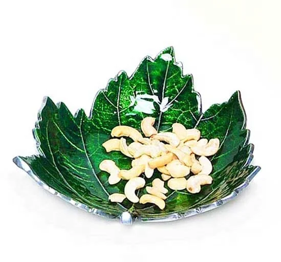 New Design Silver-Plated Leaf Shaped Decorative Gift Item metal tray custom wholesale attractive designer metal tray