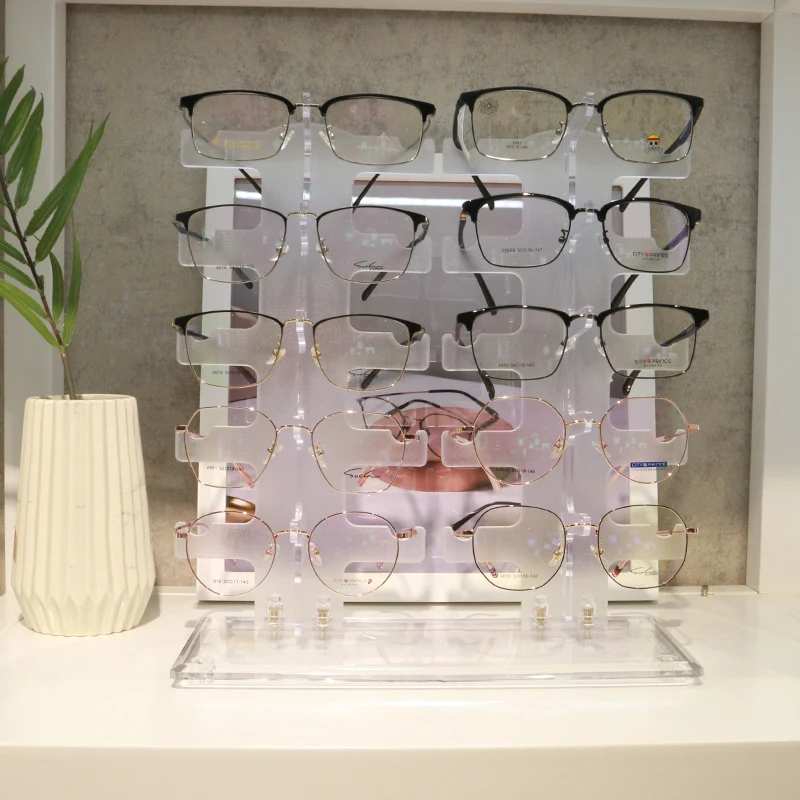 Newest design fashionable China manufacture clear acrylic eye sunglasses standing display